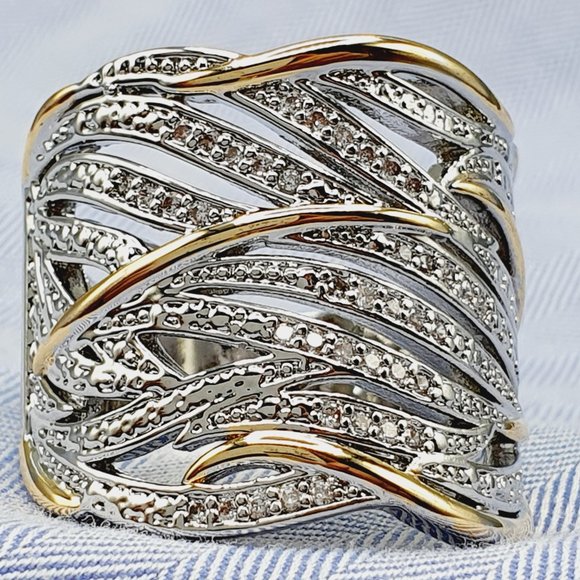 🔥 Fashion Trendy Wave Stackable Rings for Women, EVGG1375 - Picture 4 of 15